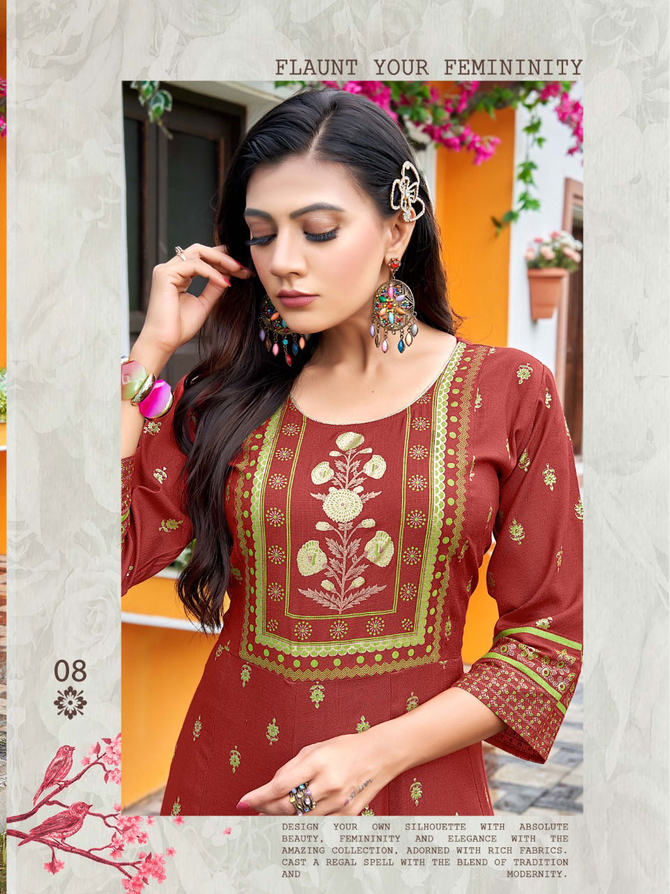 Hirwa Samantha 2 Rayon Festival Wear Long Anaraklai Kurti Collection